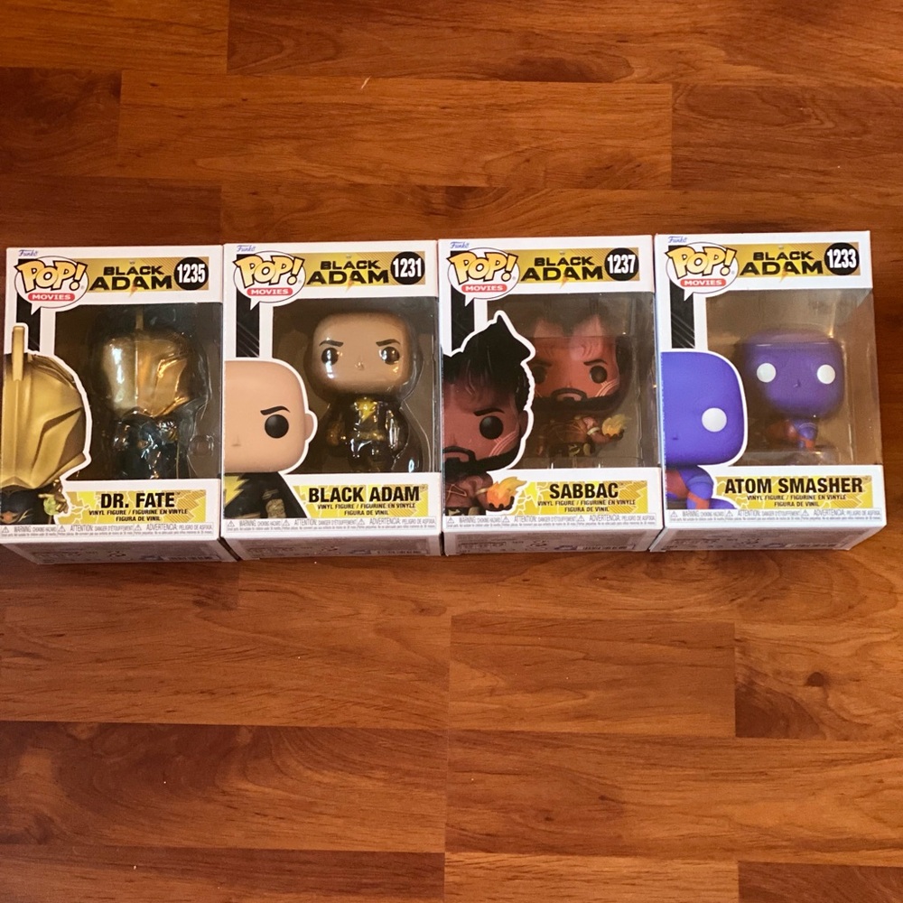 Set/Lot/Bundle Of 4 Black Adam Funko Pops